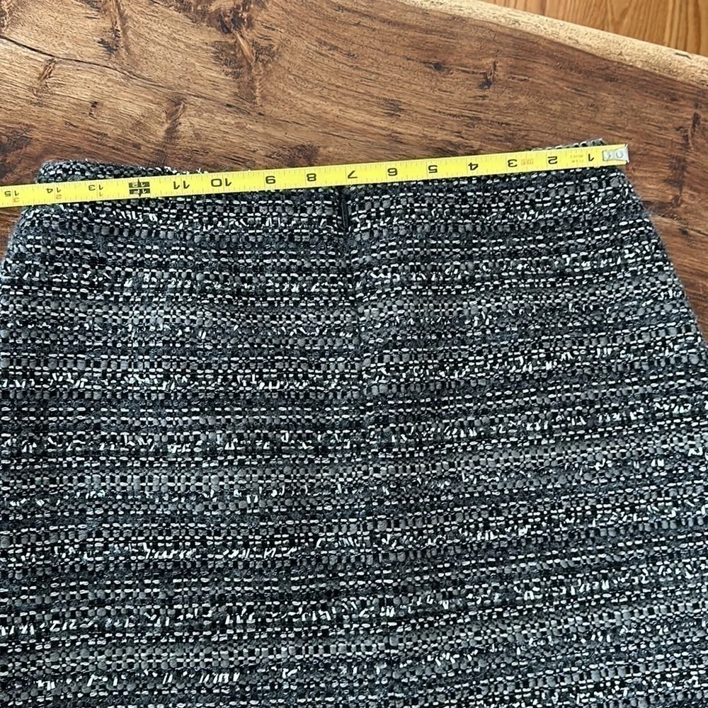 Tory Burch Ada Tweed Grey Metallic Thread Mini Skirt Sz6